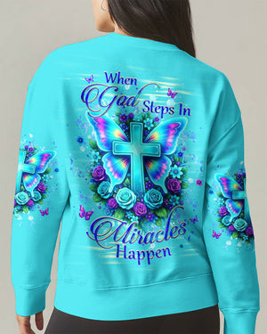 When God Steps In Miracles Happen Women's All Over Print Shirt - Yhhg1202262