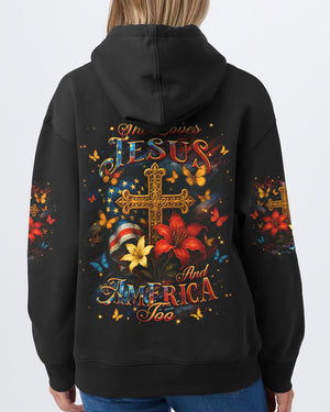She Loves Jesus And America Too Women's All Over Print Shirt - Yhhg1605253
