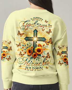 When God Steps In Miracles Happen Women's All Over Print Shirt - Yhhg1701253