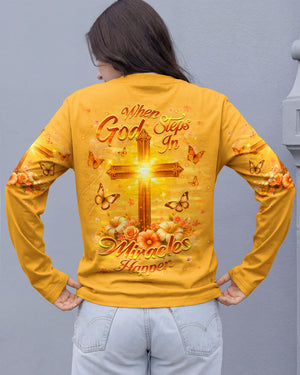 When God Steps In Miracles Happen Women's All Over Print Shirt - Yhhg2302261