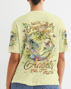 When Dragonflies Appear Angels Are Near Women's All Over Print Shirt - Yhhg3112243
