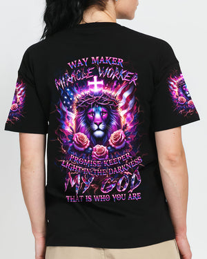 Way Maker Miracle Worker Cross Lion Women's All Over Print Shirt - Yhkd2205242