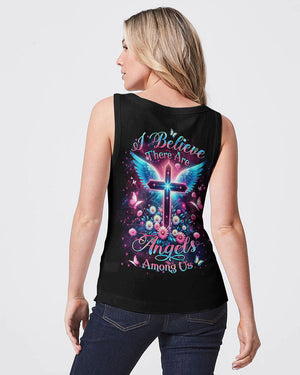 I Believe There Are Angels Among Us Cross Wings Women's All Over Print Shirt - Yhlt0204242