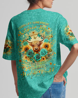 Living Life Somewhere Between Jesus Heifers Women's All Over Print Shirt - Yhlt0307241
