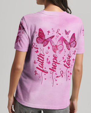 Faith Hope Love Breast Cancer Women's All Over Print Shirt - Yhlt0708253