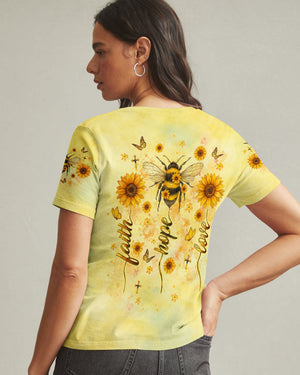 Faith Hope Love Bee Women's All Over Print Shirt - Yhlt2406253