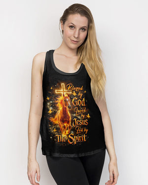 Blessed By God Loved By Jesus Horse Women's All Over Print Shirt - Yhlt3001261