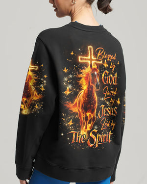 Blessed By God Loved By Jesus Horse Women's All Over Print Shirt - Yhlt3001261