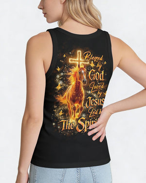 Blessed By God Loved By Jesus Horse Women's All Over Print Shirt - Yhlt3001261