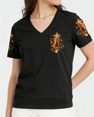 Blessed By God Loved By Jesus Horse Women's All Over Print Shirt - Yhlt3001261