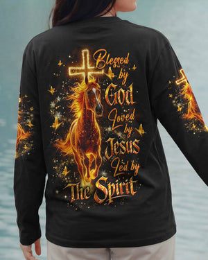 Blessed By God Loved By Jesus Horse Women's All Over Print Shirt - Yhlt3001261