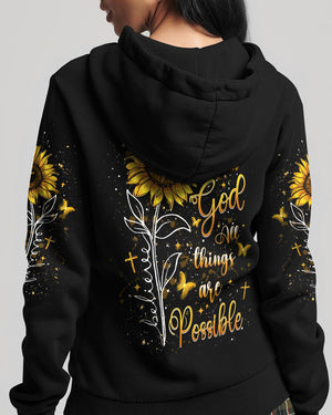 With God All Things Are Possible Sunflower Women's All Over Print Shirt - Yhlt3008243