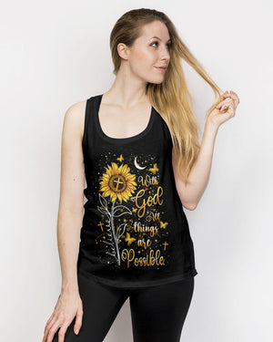 With God All Things Are Possible Sunflower Women's All Over Print Shirt - Yhlt3008243