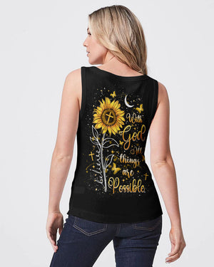 With God All Things Are Possible Sunflower Women's All Over Print Shirt - Yhlt3008243