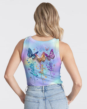 Faith Hope Love Butterfly Women's All Over Print Shirt - Yhlt3112242