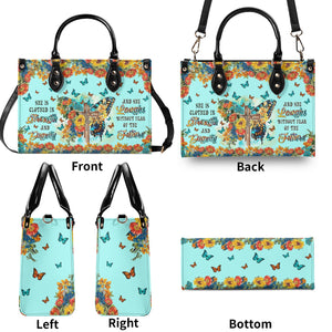 She Is Clothed In Strength And Dignity Butterfly Leather Handbag - Tltr2211244