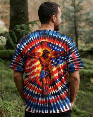 Jesus On The Cross Swirl Men's All Over Print Shirt - Tlno1703261
