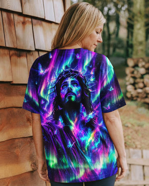 Jesus In Cosmic Light Aurora Women's All Over Print Shirt - Tlno0807262