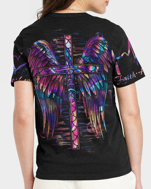 Faith Cross Wings Mermaid Hologram Women's All Over Print Shirt - Ri2406231