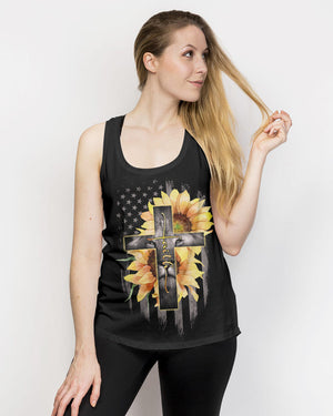 Faith Lion Cross Flag Women's All Over Print Shirt - Ri2406232