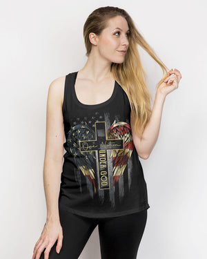 One Nation Under God Vintage Flag Women's All Over Print Shirt - Ri2406233