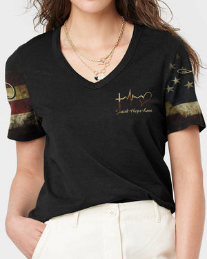 One Nation Under God Vintage Flag Women's All Over Print Shirt - Ri2406233