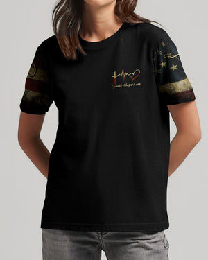 One Nation Under God Vintage Flag Women's All Over Print Shirt - Ri2406233