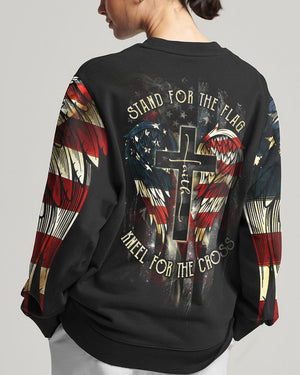 Stand For The Flag Kneel For The Cross Wings Women's All Over Print Shirt - Ri2506235