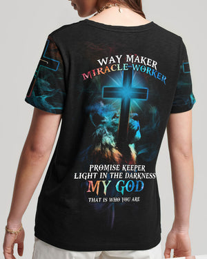 Way Maker Miracle Worker Lion Cross Light Colorful Women's All Over Print Shirt - Tltm2406235