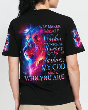 Way Maker Miracle Worker Lion Women's All Over Print Shirt - Tlno04407233