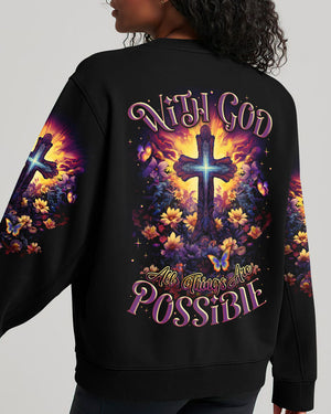 With God All Things Are Possible Women's All Over Print Shirt - Tlnz1107234
