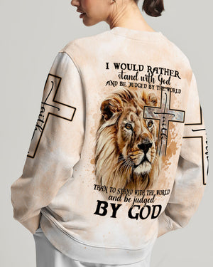 I Would Rather Stand With God Painting Lion Women's All Over Print Shirt - Tltm2406237