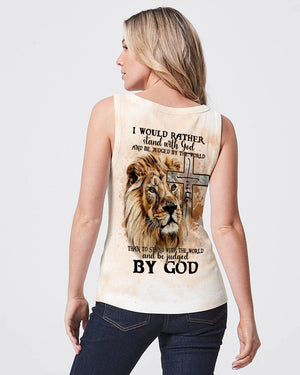 I Would Rather Stand With God Painting Lion Women's All Over Print Shirt - Tltm2406237