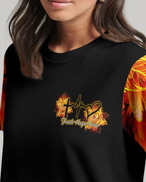 Faith Cross Rose Wings Arm Women's All Over Print Shirt - Tlty2506238