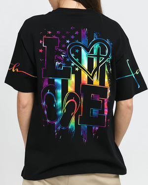 Love Faith Tie Dye Flag Women's All Over Print Shirt - Ty2506237