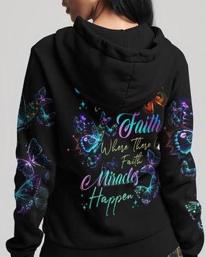 Where There Is Faith Miracles Happen Butterflies Women's All Over Print Shirt - Tytd2706231