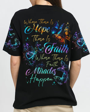Where There Is Faith Miracles Happen Butterflies Women's All Over Print Shirt - Tytd2706231