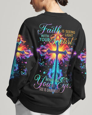 Faith Is Seeing Light With Your Heart Women's All Over Print Shirt - Tytm2706233