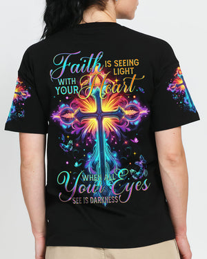 Faith Is Seeing Light With Your Heart Women's All Over Print Shirt - Tytm2706233
