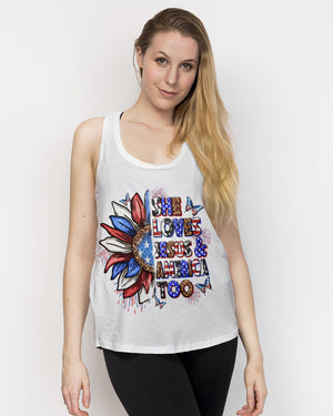 She Loves Jesus and America Women's All Over Print Shirt - Yhln0307234