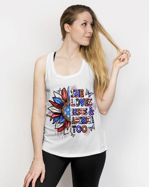 She Loves Jesus and America Women's All Over Print Shirt - Yhln0307234