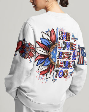 She Loves Jesus and America Women's All Over Print Shirt - Yhln0307234