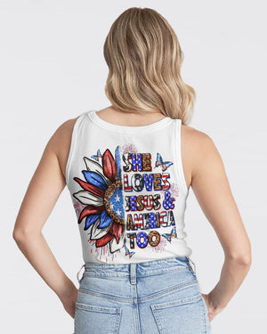 She Loves Jesus and America Women's All Over Print Shirt - Yhln0307234