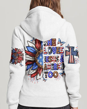 She Loves Jesus and America Women's All Over Print Shirt - Yhln0307234
