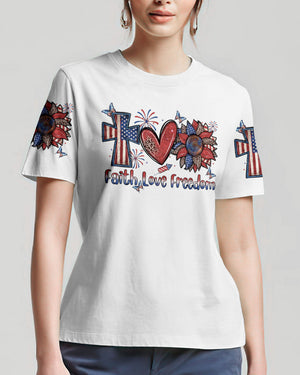 She Loves Jesus and America Women's All Over Print Shirt - Yhln0307234