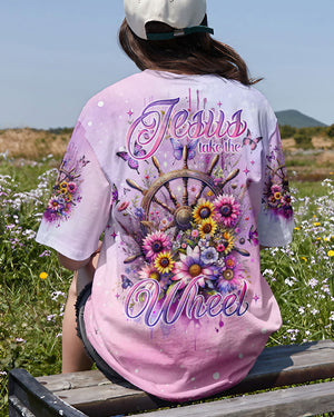 Jesus Take The Wheel Floral Women's All Over Print Shirt - Tlno2211234