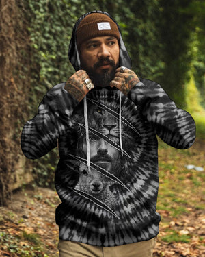 Strength And Sacrifice Lion Lamb Jesus Black & White Swirl Men's All Over Print Shirt - Tltw0502263