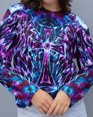 Faith In Light Wing Cross Swirl Women's All Over Print Shirt - Ri3103261
