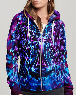 Faith In Light Wing Cross Swirl Women's All Over Print Shirt - Ri3103261