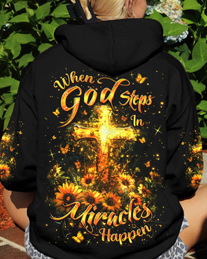When God Steps In Miracles Happen Women's All Over Print Shirt - Yhdu1909243